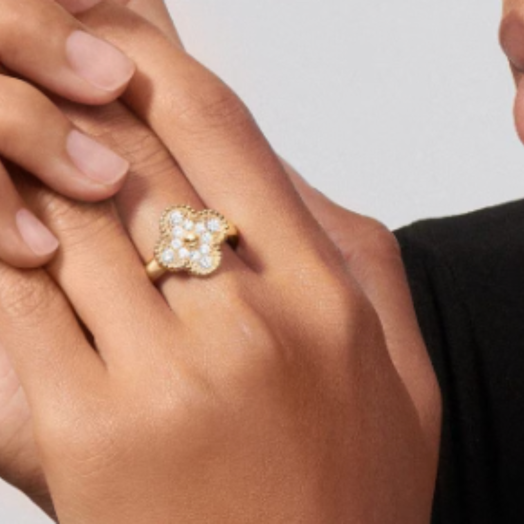 AMBER RING | DIAMOND GOLD