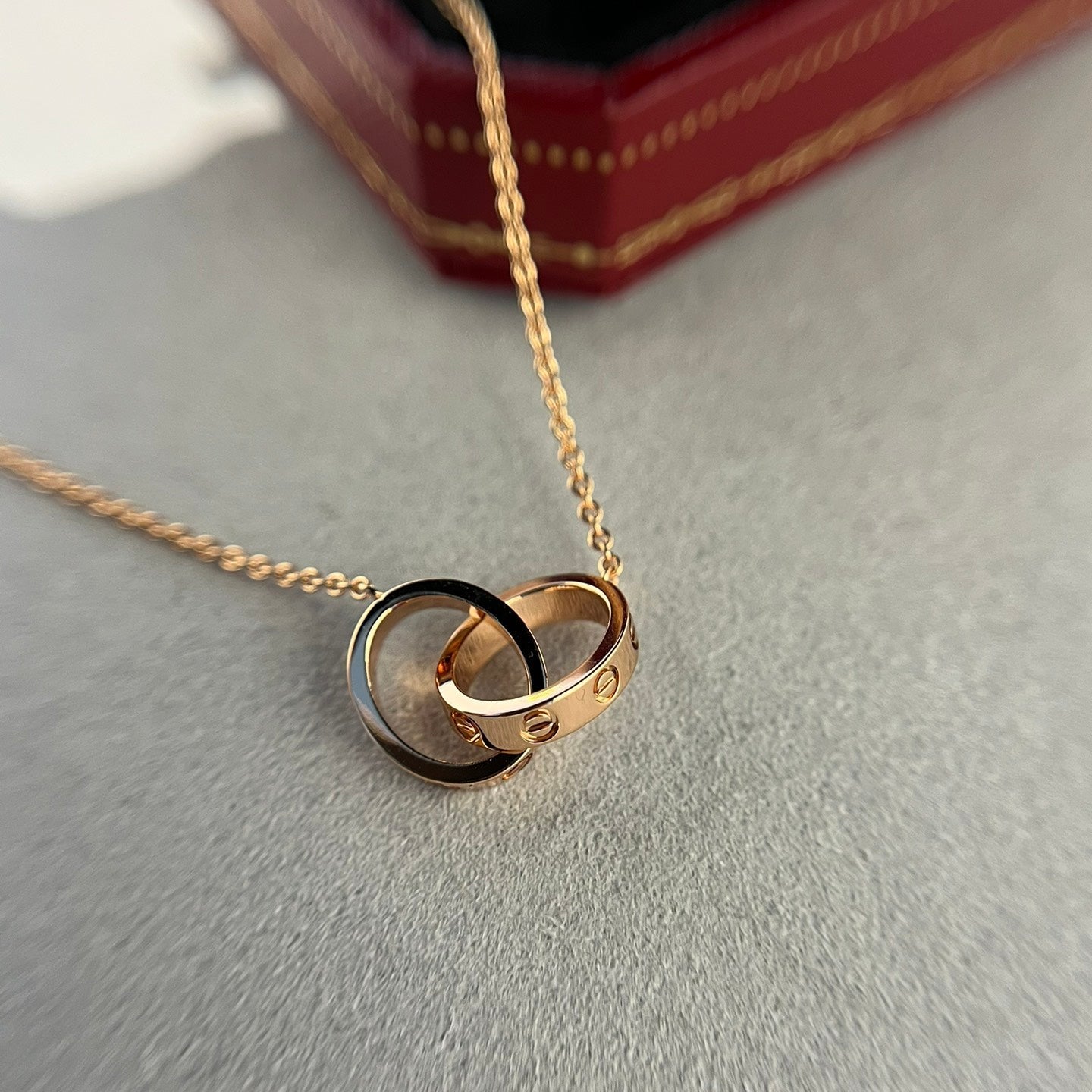 LOVE NECKLACE DOUBLE | ROSE GOLD