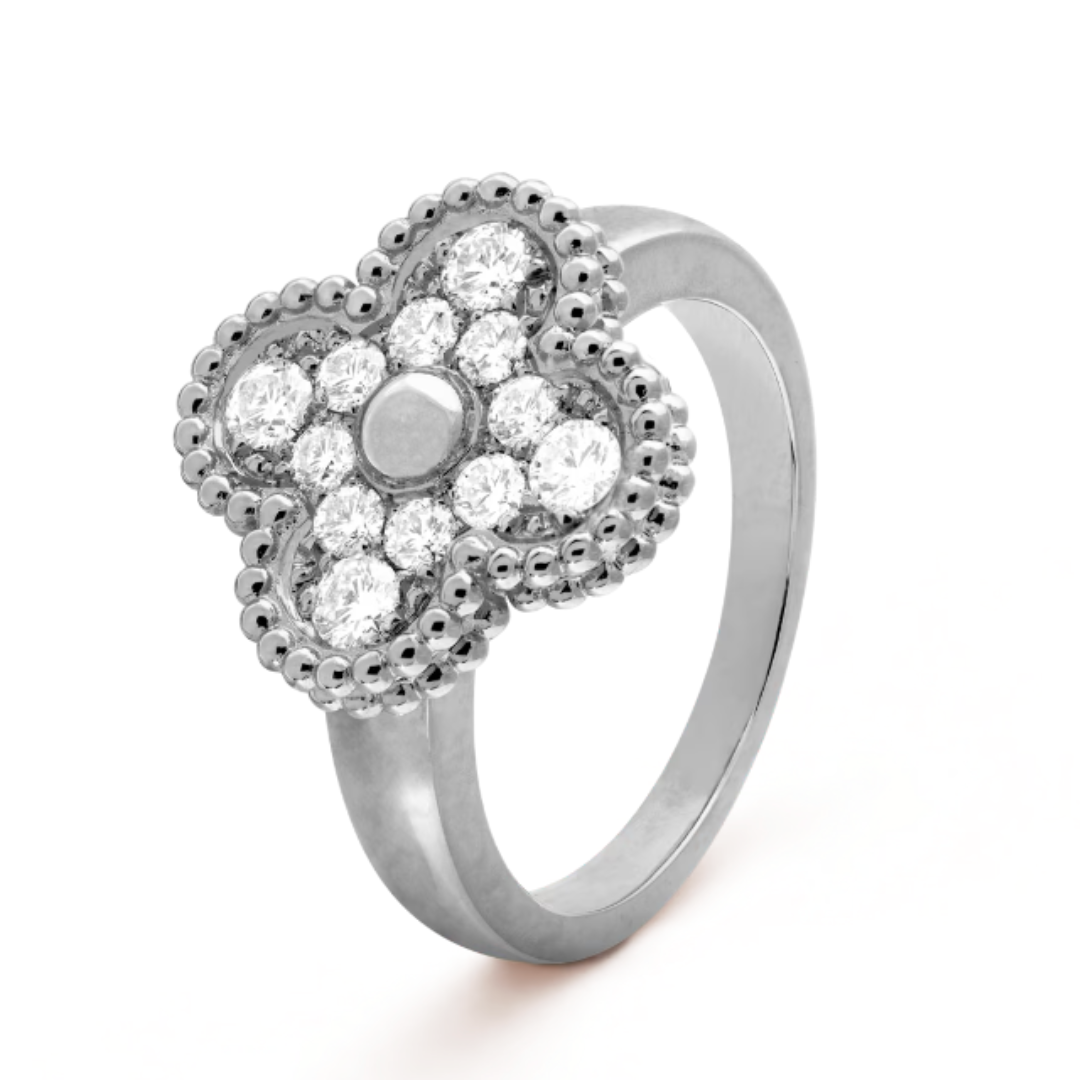 AMBER RING | DIAMOND SILVER