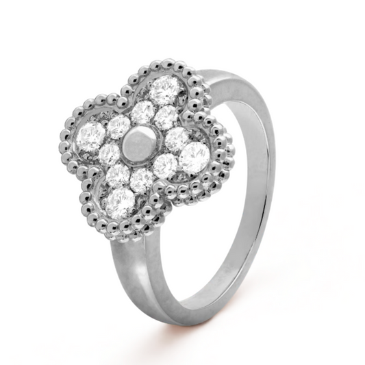 AMBER RING | DIAMOND SILVER
