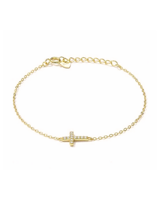 BRACELET WITH CROSS | GOLD